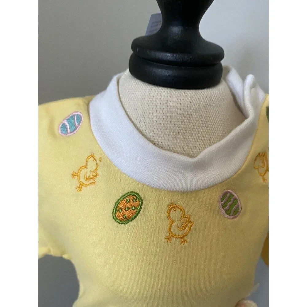 Springtime Creations Yellow Easter Bunny Egg Train Embroidered 1 Piece 6 Month